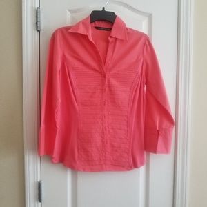 Coral button down blouse